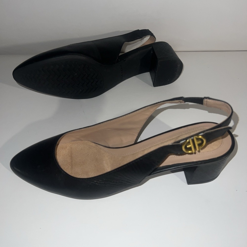 Quiet Luxury Minimalist Office Corporate Cole Haan Slingback Kitten Block Heel